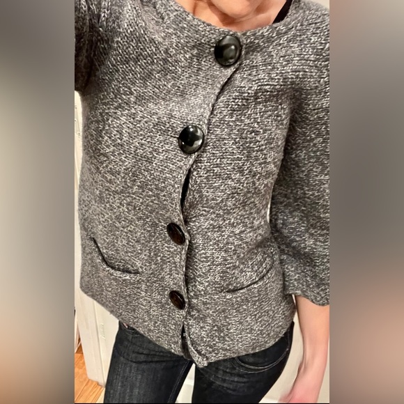 Wool blend AK petites button down sweater - Picture 2 of 16